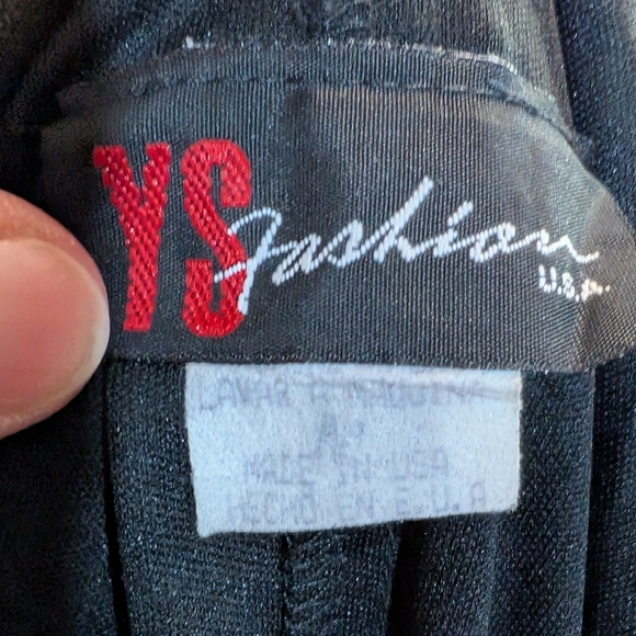 YS Fashion U.S.A Black And Purple Floral Sheer Lined Maxi Dress, Size M, EUC! - Picture 7 of 7